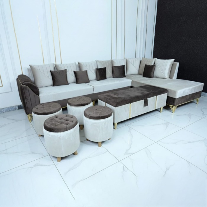 Luxury L-Shape Sofa Set - Image 4
