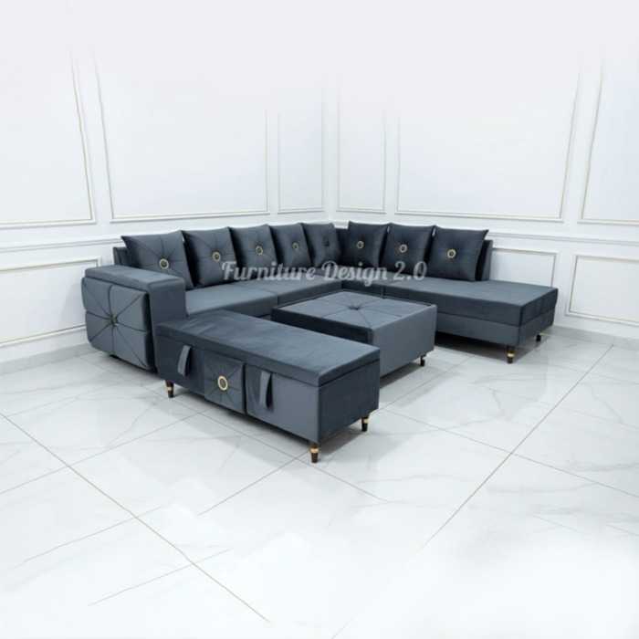 Luxury L-Shape Sofa Set - Image 3